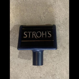 Strohs Blue Beer Tap Handle Vintage Shorty Tapper Marker​​​​